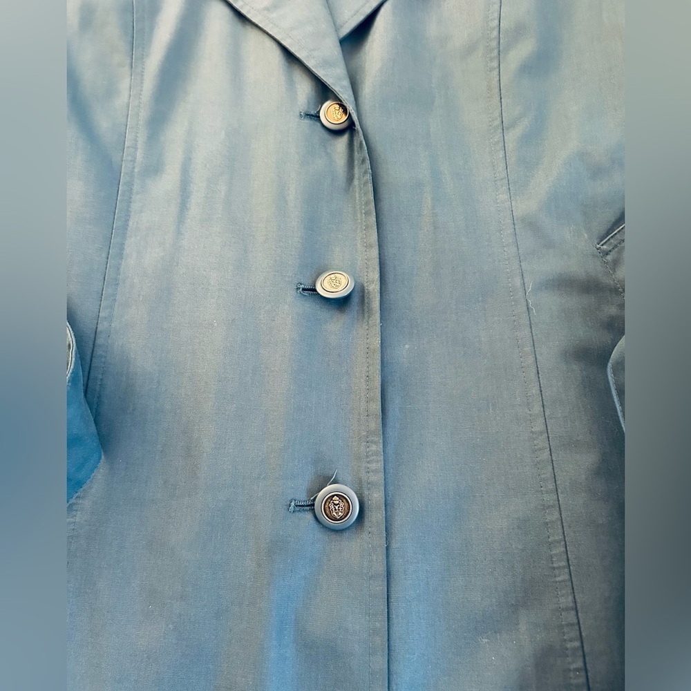 London Fog Vintage Blue Trench Rain Coat Womens Size 8 Regular - Picture 14 of 15